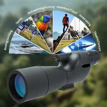 Teleskop wysokiej rozdzielczości 25-75X60 ze statywem i uchwytem na telefon – manualne ustawianie ostrości, obiektyw 60 mm, wytrzymały ABS, odpowiedni do obserwacji ptaków, obserwacji dzikich zwierząt, wędrówek pieszych, biwakowania – w zestawie torba transportowa, do obserwacji na świeżym powietrzu, kompaktowy teleskop, trwała konstrukcja, lornetka myśliwska, profesjonalny teleskop o wysokiej wydajności, profesjonalny teleskop jednolufowy do dalekich obserwacji