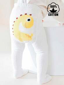 1 件装幼儿及儿童卡通印花紧身裤，可爱婴儿棉质连裤袜