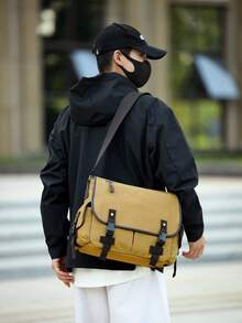 2026 Autumn New Canvas Tote Bag, Large Capacity Men's Shoulder Bag, Fashion Casual Crossbody Messenger Bag, Student Backpack - Multicolor - View 8