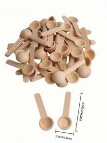 5 peças/10 peças/20 peças/30 peças/40 peças Colheres de Pau de Cabo Longo, Colher de Sopa, Colher de Café, Colher de Geléia, Colher de Condimento para Casa, Cafeteria e Culinária Criativa, Cozinha, Dia dos Namorados, Casamento dos Namorados, Aniversário