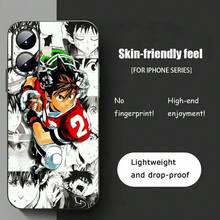 Custodia per telefono compatibile con Eyeshield21 Rugby Comics, morbida, nera e antiurto, compatibile con 17, 16, 15, 14, 13, 12, 11, X, XR, XS, 8 Plus, Mini, Pro e Pro Max