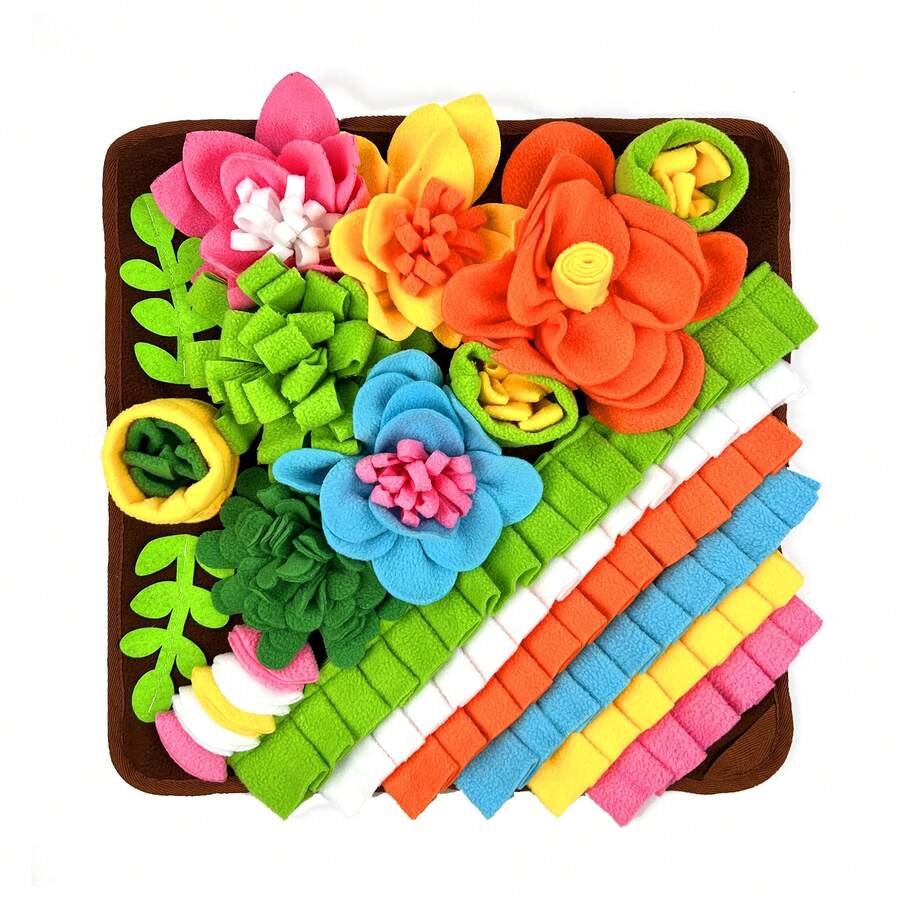 KM-P Soft Fleece Snuffle Mat For Puppy & Small Pets – Colorful Foraging Toy For Rabbit, Hamster & Chinchilla