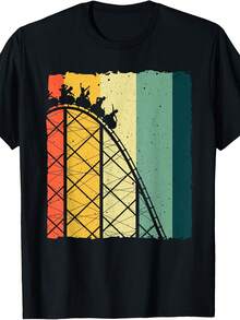 Vintage Roller Coaster Design Theme Park Lover  Wo T-Shirt - Gaya 30 - View 1