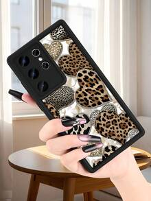 Chic Leopard Print Animal Pattern Heart Design Fashion Wild Phone Cover Luxury Aesthetic Anti-Scratch Accessory Y2K Style Compatible With Samsung Galaxy S25Ultra S25Plus S25 S24FE S24 S23 S22 S21FE S21Ultra Plus Note20 Note20Ultra A13 A14 A15 A16 A17 A33 A34 A35 A36 A52 A53 A54 Case - 酒紅色 - 查看 4