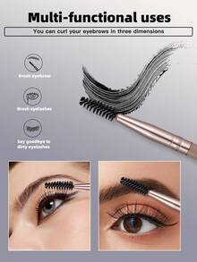 7件套眼部黑色棒状睫毛膏刷，适用于眉毛和睫毛增长，可重复使用，包括眉刷、眼影刷等。 - 咖啡棕 - 查看 4