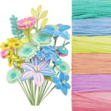600 Pieces Pipe Cleaners Chenille Stems For Flowers Craft Supplies Bulk Fluffy Fuzzy Sticks For DIY Art Projects Creative Gift Wrapping Party Decorations(Macaron,12 Inch) - 彩色 - 查看 2