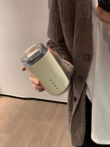 1 pieza Botella de agua de acero inoxidable de 320ml, diseño minimalista, opciones de multicolor, taza de café con aislamiento al vacío con textura suave perfecta, Body de acero inoxidable, a prueba de fugas, aislamiento térmico duradero, taza portátil para café con leche, taza de viaje, taza para té helado, taza de fondo plano con aislamiento al vacío, adecuada para el hogar, la oficina, los viajes por carretera, el camping, el senderismo, los deportes, los picnics, excelente para regalos de negocios y regalos para el hogar