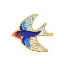 Farbige Spatz Vögel Aktentaschen Abzeichen Anstecknadeln für Rucksack Herren Brosche für Kleidung Emaille Pin Mode Schmuck Accessoires Geschenke