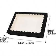 Qiqee Black 14x10x2.5 Inch Cookie Box With Window 12Pcs Bakery Pastry Aron Bakery Box For Packaging Auto-Pop Up - Black - View 6