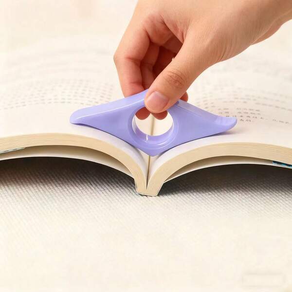 2 pièces Accessoires de bureau - Fournitures de bureau et d'étude - Pince de support de livre en acrylique, outil d'assistance à la lecture, couleur aléatoire