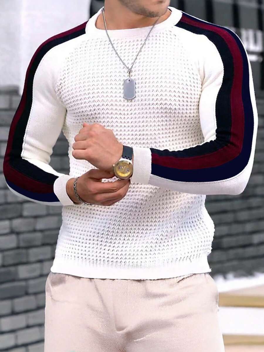 Men's White Crochet Sweater - Stylish Crochet Top & Casual Crochet Shirt For Men - White - View 1