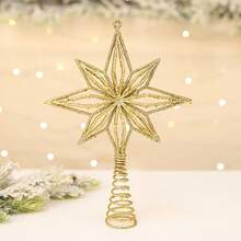 1个全新粉末涂层3D八角星树顶星，圣诞树顶星装饰，五角星圣诞装饰，家居圣诞礼物，圣诞装饰品 - 彩色 - 查看 11