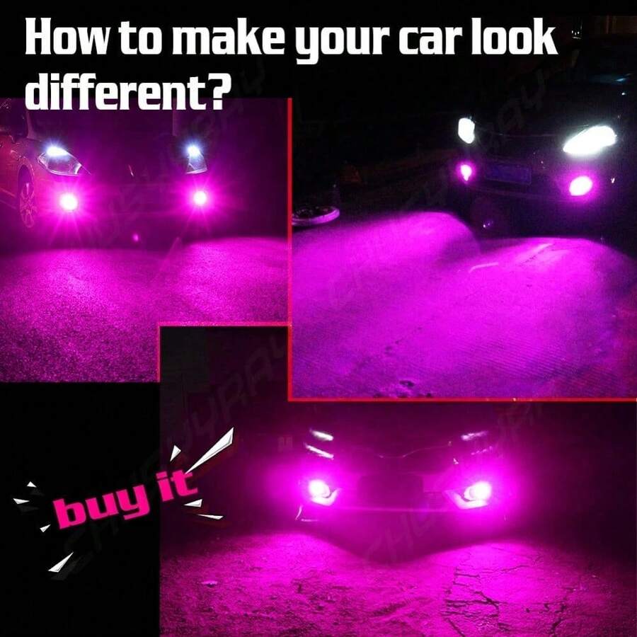 2* H11  H9 LED Bulbs Pink Purple Super Bright Fog Lights High Power - 預設 - 查看 1