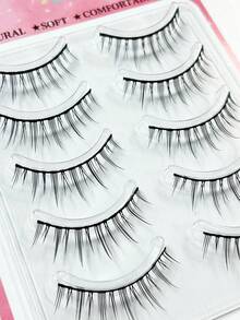 5件装假睫毛自然空气感透明纤长根部延长睫毛修整纤长多层次3D效果睫毛 - 尖尾漫畫款 - 查看 2