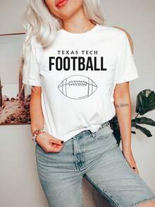 Texas Tech Football, Simple Football TShirt, Team Spirit, College, Sports - trắng - Xem 1