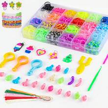 1000pcs/7500pcs Rainbow Handmade Weaving Loom Colorful Rubber Bands, DIY Bracelet Weaving Loom Kit, Perfect Gift For Holidays And Birthdays