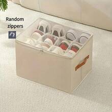 1pc Folding Shoe Box With A Lid; Dust-Proof Storage Box For Shoes, Clothing And Accessories; Multi-Functional Rectangular Storage Box With A Lid; 11 Colors, Durable Oxford Cloth Shoe Cabinet Solution - Multicolor - View 6