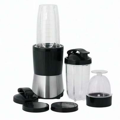 400w Plata Licuadora Portátil Con 2 Vaso De Plástico Color Negro USO DOMESTICO