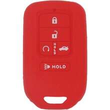 2Pcs 5 Buttons Soft Silicone Key Fob Cover Case Remote Keyless Tector Bag Holder Compatible With Honda Civic Accord  CR-V  EX EX-L 2019 2018 2017 2016 2015 A2C81642600 Red+Pink - 紅粉紅 - 查看 2
