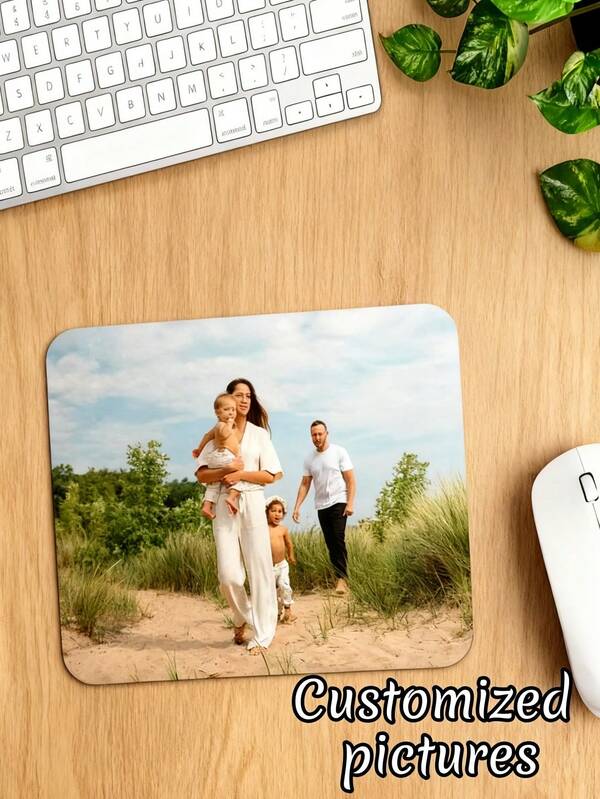 1pc Customized Mouse Pad, Personalized Family Photo Mouse Pad, Unique Keyboard Accessory, Elegant Office Desk Decor, Coworker Gift, Customized Office Gift - An Ideal Present For Men And Women, Can Be Used As Unique Desk Mat, Room Decoration, Office Desk Accessory Or Personalized Gift
