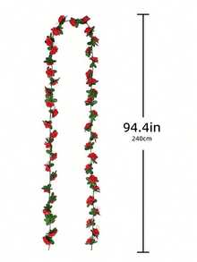 1/3 peças Trepadeira de Rosa Artificial Pendente de 95 Polegadas, Planta Artificial, Flor Artificial, Trepadeira de Rosa Sempre Verde Falsa, Planta de Rosa de Seda Falsa com Folhas Verdes, Adequada para Layout de Cenário, Decoração de Festa, Decoração de Quarto, Decoração Doméstica, Decoração de Cozinha, Decoração de Casamento, Decoração de Festa e Feriados, Decoração de Ano Novo, Acessórios de Decoração de Quarto, Decoração do Dia dos Namorados