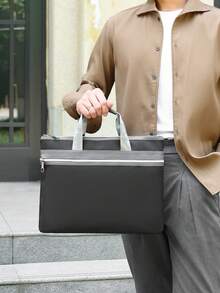 1pc 37cm*1cm*30cm Nylon Briefcase, Lightweight Ultra-Thin Men's Briefcase Laptop Bag Suitable For Daily Commute And Outdoor Use Bible Bag - Multicolor - View 4