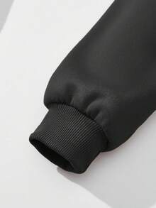 Set de 2 piezas de mujer con sudadera con capucha y pantalones de chándal de unicolor, para otoño/invierno - Negro - Ver 5