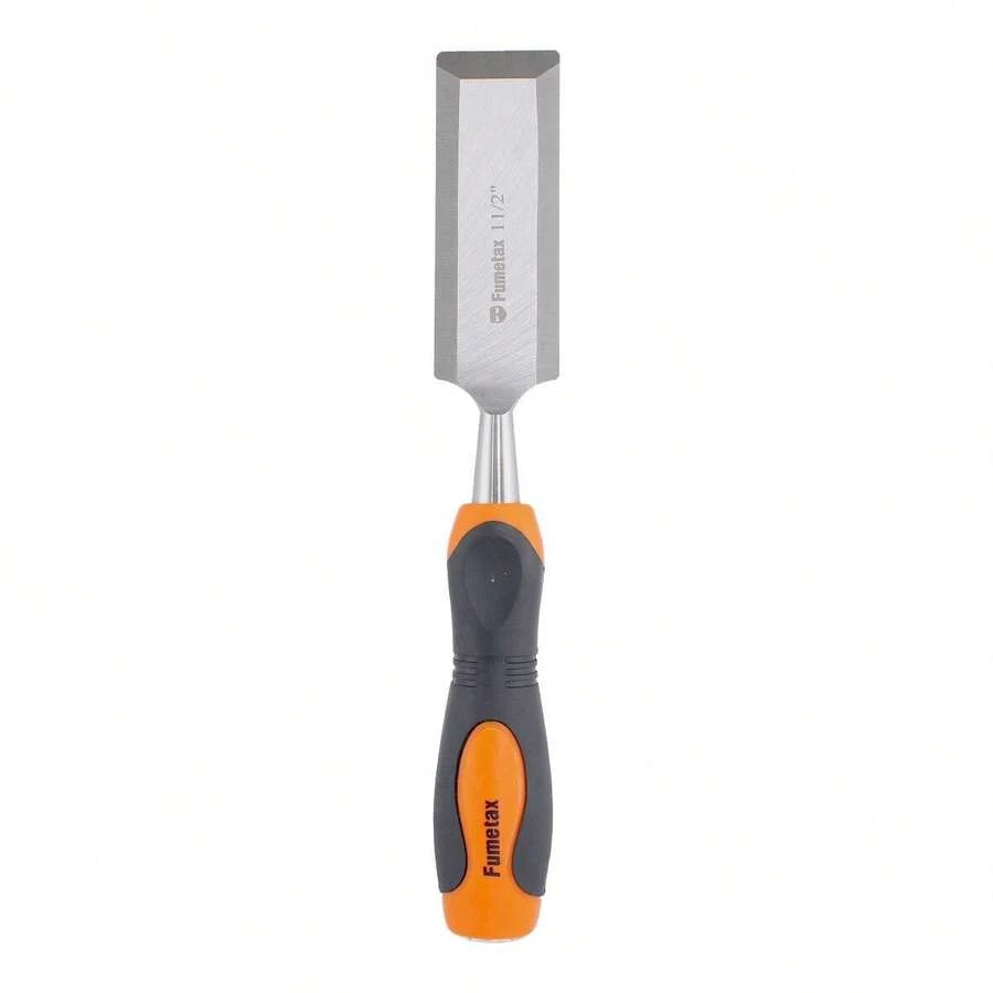 Formón para Madera 1-1/2 '' FUMETAX | Cincel de Carpintería Profesional con Mango Bimaterial Ergonómico | Talla, Rebaje y Acabados SW-8131009 - Naranja - Ver 1
