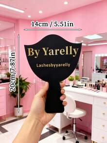 Customized Acrylic Eyelash Artist Mirror Personalized Text Design Double-Sided Polished Makeup Mirror Handheld Vanity Mirror Salon Beauty Studio Decor Eyelash Technician Gift - Multicolor - View 8