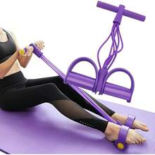 Resistance Training Rope, 2025 New 21 Resistance Bands-8 Tube Pedal Ankle Puller, Pedal Ankle Puller Resistance Bands, Multifunction Pedal Resistance Band For Sit Ups - Màu tím - Xem 8