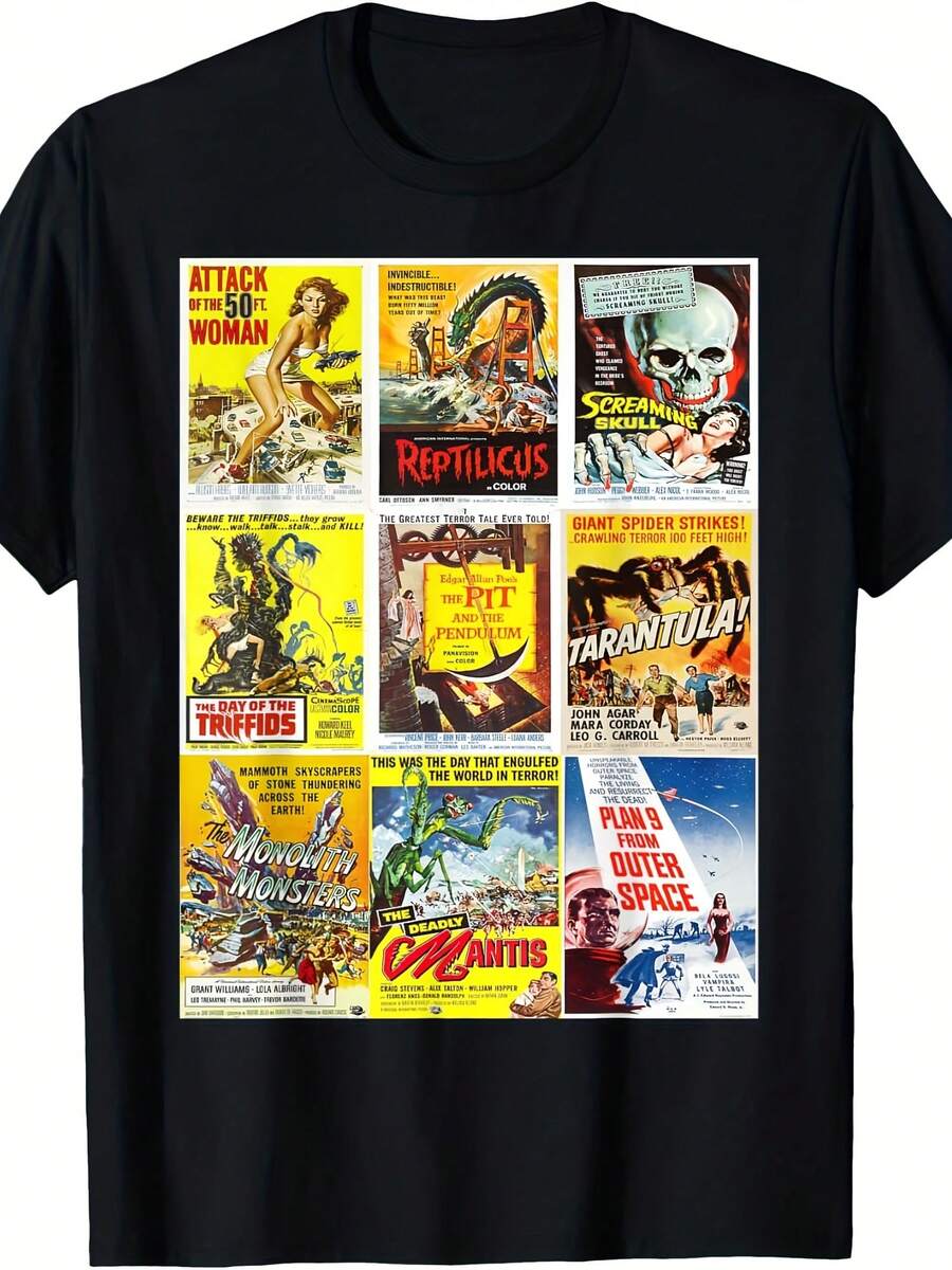 Bie Poster Collection, Classic Sci-Fi Horror Monsters T-Shirt - Style 18 - View 1