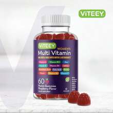 Viteey Womens Multivitamin Gummies - Immune Support - 12 In 1 Essential Vitamins &Amp; Minerals - Vitamin A, C, D3, E, B6, B12, Folic Acid, Biotin, Calcium, Zinc &Amp; More - Vegetarian - Raspberry Flavored - Tên hương vịA - Xem 2