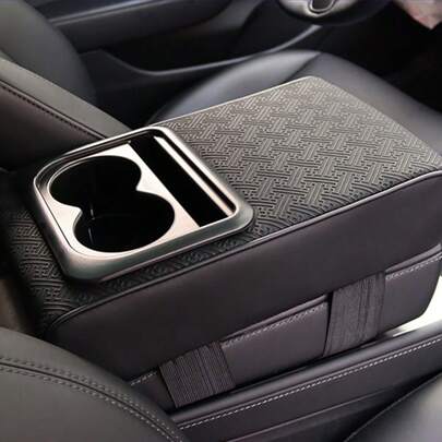 1pc Universal Multifunctional Height Increasing Pad, Armrest Car Box Mat Box Parts, Armrest Booster Holder Auto Pad, Armrest Box Height Pad With 2 Cup Holder, Arm Rest Protect Pad Memory Foam Armrest Elbow Rest