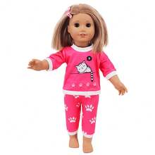 18 Inch American Girl Doll Long Sleeve Pajamas, Summer Chiffon Doll Casual Clothes, Teenager Doll Toys - Multicolor - View 12