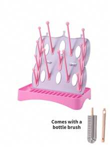 1 Escurridor multifuncional desmontable Material: PP Ligero y portátil Escurridor de tazas Utilizado para escurrir botellas/tazas/platos/vajilla y palillos, etc. Adecuado para el hogar/cocina/baño/habitación del bebé/oficina Estilo moderno y sencillo Diseño de base desmontable Incluye un cepillo desmontable para botellas Fácil de limpiar Fácil de almacenar Incluye ganchos y bandeja También se puede usar como tablero de almacenamiento de escritorio