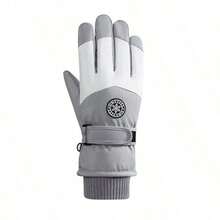 1 Pair Warm Ski Gloves - Winter Gloves With Anti-Slip Grip, Touchscreen Capable, Adjustable Wrist Strap - Machine Washable Unisex Gloves - Suitable For Skiing, Snowboarding, Cycling And Other Ice Sports - Available In Gray/White/Black/Blue/Navy, Outdoor Activities, Fashionable Design, Durable Structure, Ideal For Outdoor Enthusiasts - Multicolor - View 11