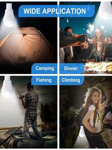 1/2 piezas Luz colgante solar LED - Bombilla de emergencia impermeable para patio exterior, jardín y camping - Durable, recargable e iluminación nocturna