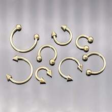 BLISI G23 Solid Titanium Eyebrow Piercing Jewelry, Gokd Black Rose Gold Silver Pink Rainbow Eyebrow Rings 16G Curved Barbell,Tiny Vertical Labret Lip Jewelry Rook Piercing Jewelry For Women And Men{Inchcolor_nameinch:Inch8pcsNosePiercing-Goldinch} - 8件金色鼻環 - 查看 5