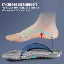 1双4D乳胶运动鞋垫，超柔软高弹鞋垫 - 灰色 - 查看 7