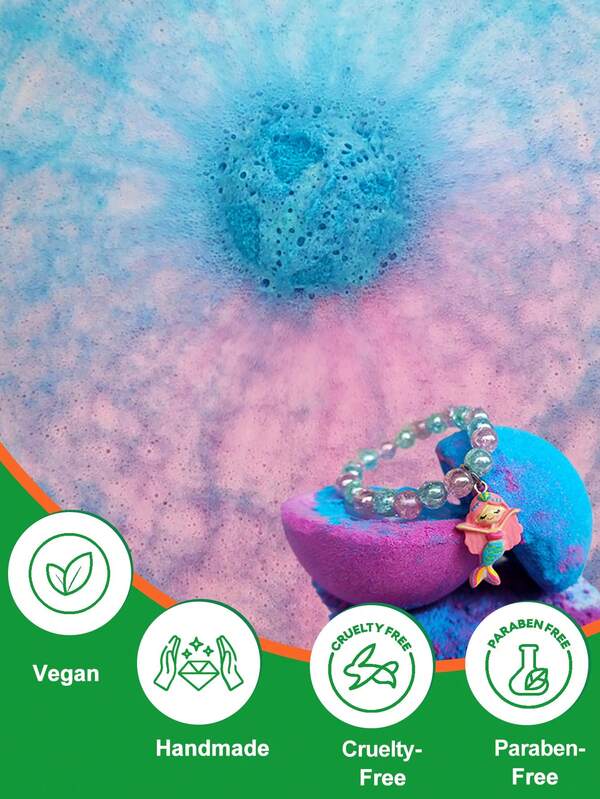 1pack-65g Lavender Luxury Bath Bomb With Surprise Toy Inside-Bubble Bath Aromatherapy Spa Treat -Ideal Relaxing & Soothing Gift For Women