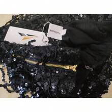 Women's Sequins Tassel Skirts Shorts Booty Dance Festival Bottoms - Black - View 6