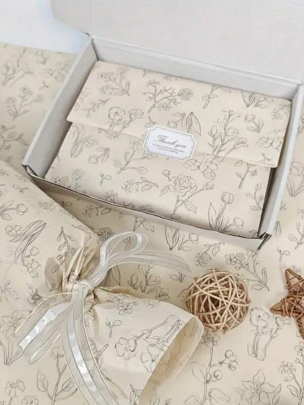 10/20/40 Sheets Floral Pattern Semi-Transparent Tissue Paper - Wax-Coated, 20x14 Inch, Ideal For Christmas Decorations, Wedding, Valentine's Day, Birthday Gifts, Bouquet Wrapping, Party Favors, Gift Wrapping Supplies|Decorative Tissue Paper|Waxcoated Paper, Gift Wrapping Supplies, Tissue Paper Sheet, Tissue Paper/Christmas Tissue Paper For Wrapping, Gift Wrapping Paper, Christmas Tissue/Christmas Wrapping Paper