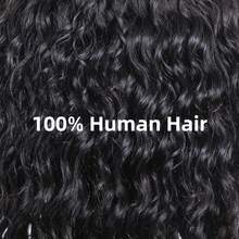 Aopusi Curly Wig With Bangs 210% Density Glueless Wig With True Scalp 100% Curly Human Hair Wig Pre-Bleached Natural Black Wig 18inch - Natural Black - 查看 6