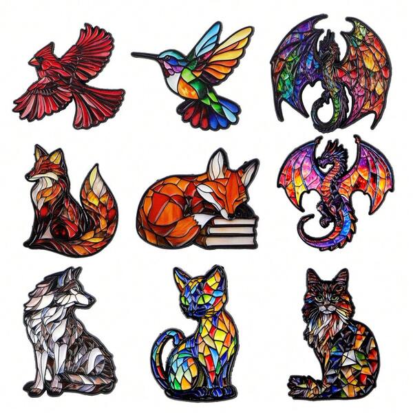 Bunte Katzen Drachen Soft Emaille Anstecknadel Anstecker Abzeichen für Rucksack Herren Damen Brosche für Kleidung Schmuck Mode Accessoires Geschenk