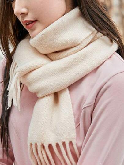 CAMEL CROWN Unisex Winter Scarf, Windproof, Warm, Skin-Friendly, Comfortable, Versatile, Solid Color