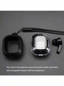 1 Transparent TWS Wireless Bluetooth Earphone, Stereo Wireless Earphone, LED Battery Display, Type-C Charging Case Compatible With All Smartphones, Suitable For Gaming, Music, Outdoor Sports/Business, Adult Use, Capacitive Microphone, Rechargeable 150mAh Battery, Polymer Lithium-Ion
