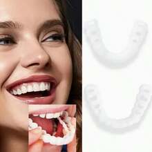 2pcs/4pcs Realistic Teeth Whitening Smile Dental Veneers Set (2pcs Includes 2 Dental Gel And Upper Teeth + Lower Teeth), One-Time Use, One Size Fits All