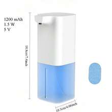 RAF 1 Máy xịt xà phòng tự động 1200mAh, 350ml/12.32oz, Máy xịt xà phòng tạo bọt cảm biến không tiếp xúc, Sạc qua USB, Máy xịt xà phòng tạo bọt tự động không cần chạm cho phòng tắm và nhà bếp - Trắng 1 - Xem 11