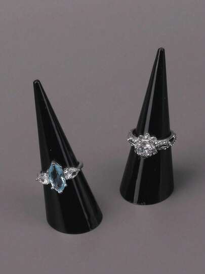 1 st transparent akryl triangulär ringdisplayställ, plasthållare för smyckesringar, ringförvaringsställ, oumbärligt för kvinnor i studentrummet