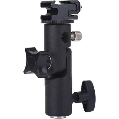 Flasount, Aluminum Alloy E Type Flash Stand Bracket With Umbrella Reflector Holder Speedlight Mount For Camera,Flashes Studio Light,25003765 For Summer Vacation, Travel, Studio And Outdoor Fill Light, Live Streaming, Photography, Travel Vlog, Video Recording, Influencer Content Vacation Travel Studio Outdoor Live Streaming Travel Vlog Video Recording Influencer Content Light Reflector Photography Photography Accessories Photography Equipment